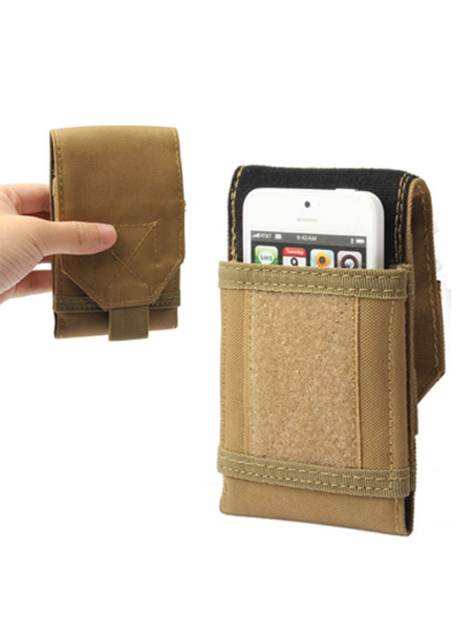 Protective Cover Army Combat Travel Utility Hook and Loop Fastener Belt Pouch Bum Bag Mobile Phone Money(Coffee)
