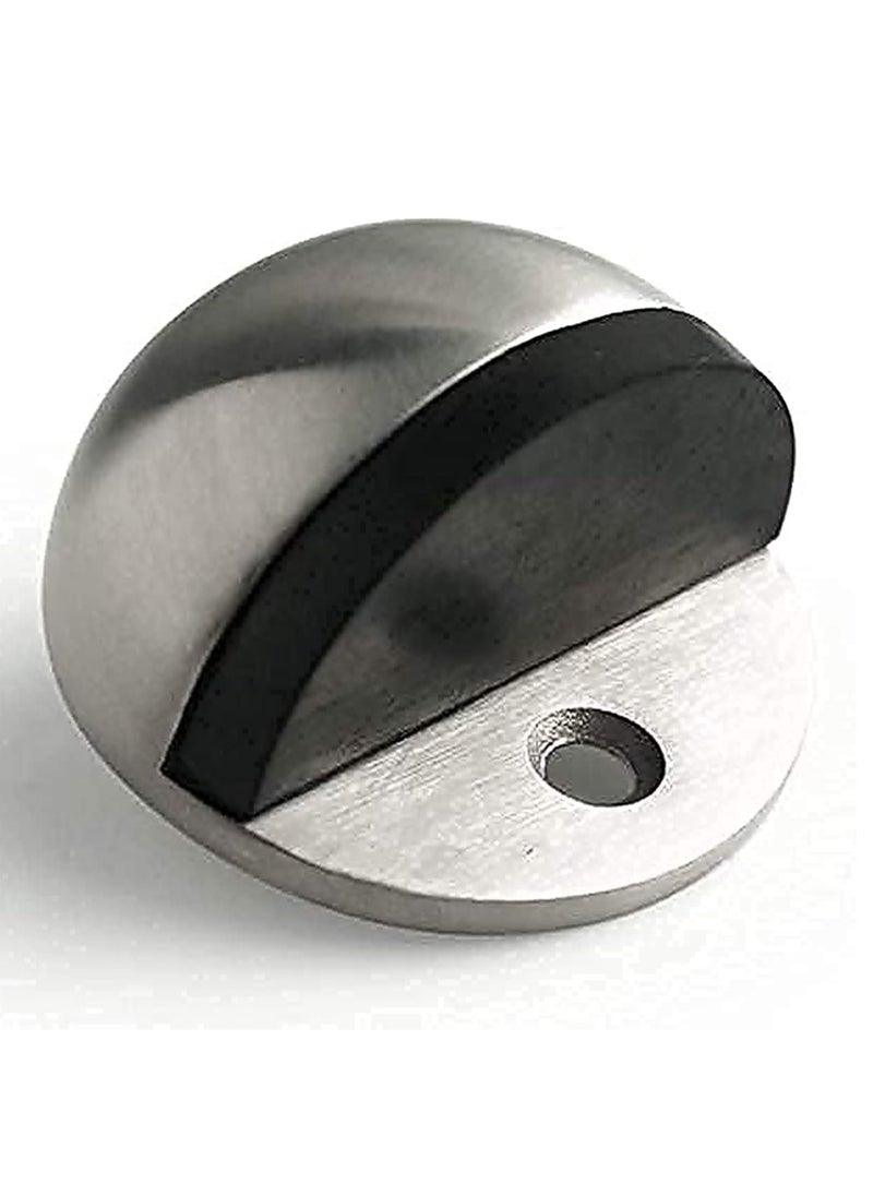 HASANAT ESSENTIALS Stainless Stee Half Round Door Stopper with Rubber Bumper Door Retainer (Pack of 1)  - Image 1