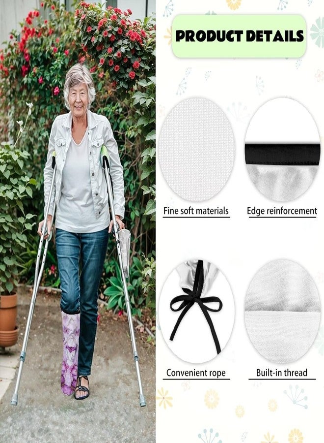 Luarisgur Butterfly Leg Cast Cover Purple Cast Sock Cover for Foot Decorative Leg Plaster Sleeve Large Foot Cast Cover Soft Elastic Leg Cast Protector for Women - Image 5