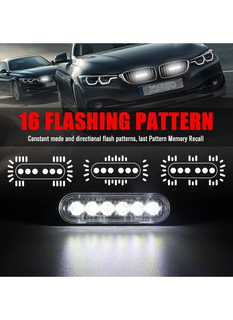 XTAUTO XTAUTO 6LED Car Truck Emergency Beacon Warning Hazard Flash Strobe Light White/White 4-pack  - Image 2