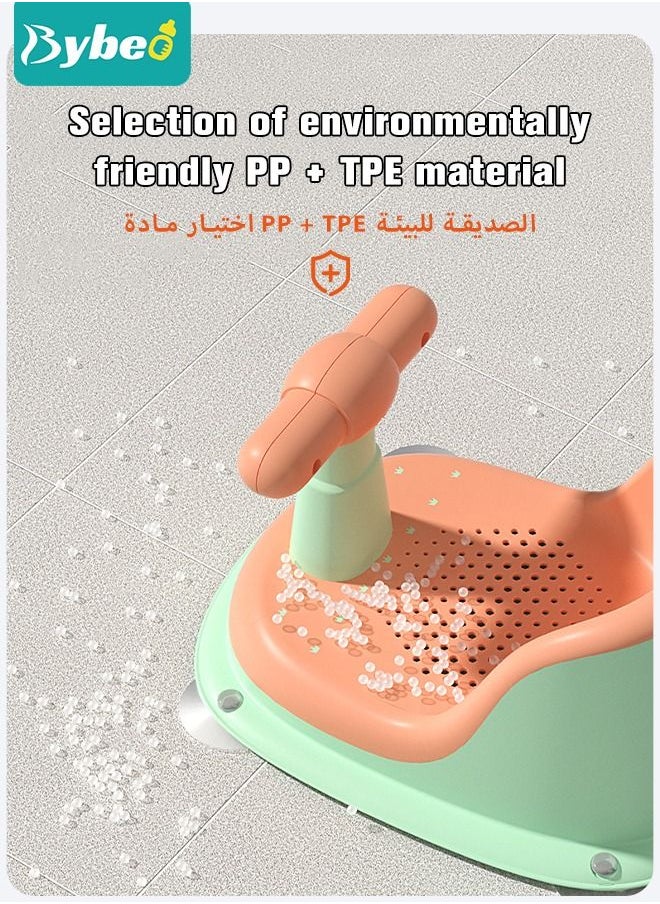 بيبو مقعد حمام الأطفال مع مجموعة هدايا الدش، مقاعد حوض الاستحمام للأطفال الرضع، مقعد استحمام يسمح للأطفال الذين تبلغ أعمارهم 6 أشهر وأكثر بالجلوس بشكل آمن خلال الاستحمام، مع حصيرة ناعمة غير قابلة للانزلاق  - Image 4