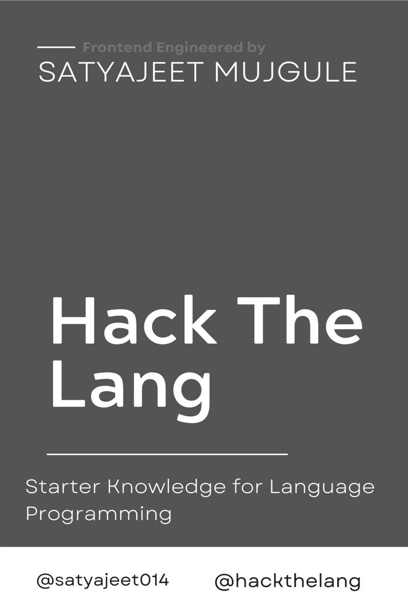 Hack The Lang : Introduction To Language Programming | Starter Guide. 