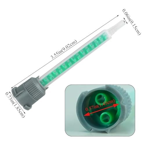 FRIGIIRE 40Pieces Epoxy Mixing Nozzles Adhesive Cartridges Tip Static Resin Mixer Tubes for 50ml/1.7oz 16-Element 1:1/2:1 Ratios Blue - Image 3