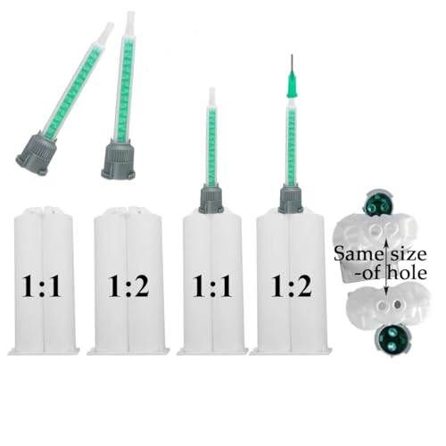 FRIGIIRE 40Pieces Epoxy Mixing Nozzles Adhesive Cartridges Tip Static Resin Mixer Tubes for 50ml/1.7oz 16-Element 1:1/2:1 Ratios Blue - Image 2
