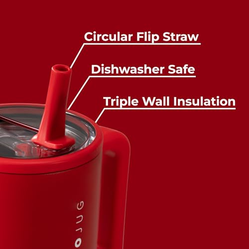 HydroJug هيدروجوج ترافيلر - زجاجة ماء سعة 32 أونصة مع مقبض وقشة قابلة للطي - تناسب حوامل الأكواب، كوب مقاوم للتسرب - مصنوع من الفولاذ المقاوم للصدأ المعزول وقاعدة مطاطية - هدايا للنساء والرجال، سكر وردي - Image 3