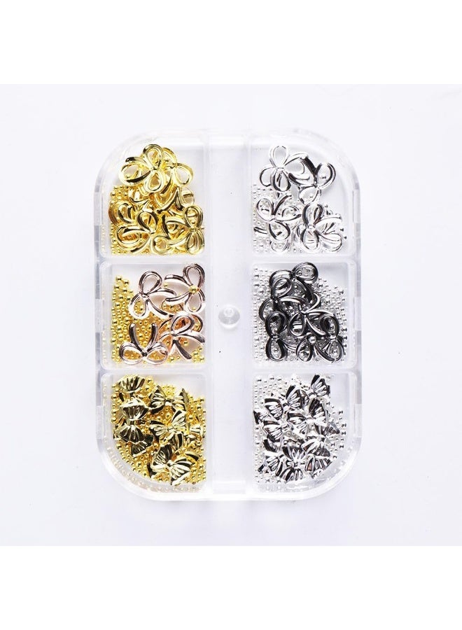 Metal Bow Charms for Nail Art, 3D Bowknot Nail Charms, Y2K Style Gold and Silver Charms for Nail Design, Nail Gems and Charms, as well as Ribbon Bowknot Charms for Nail Supplies – these are practical and stylish nail accessories suitable for enriching various nail art creations. - Image 3