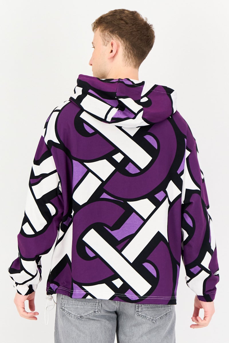 Selected Homme Men Hooded Allover Print Long Sleeve Hoodie, Multicolor - Image 2