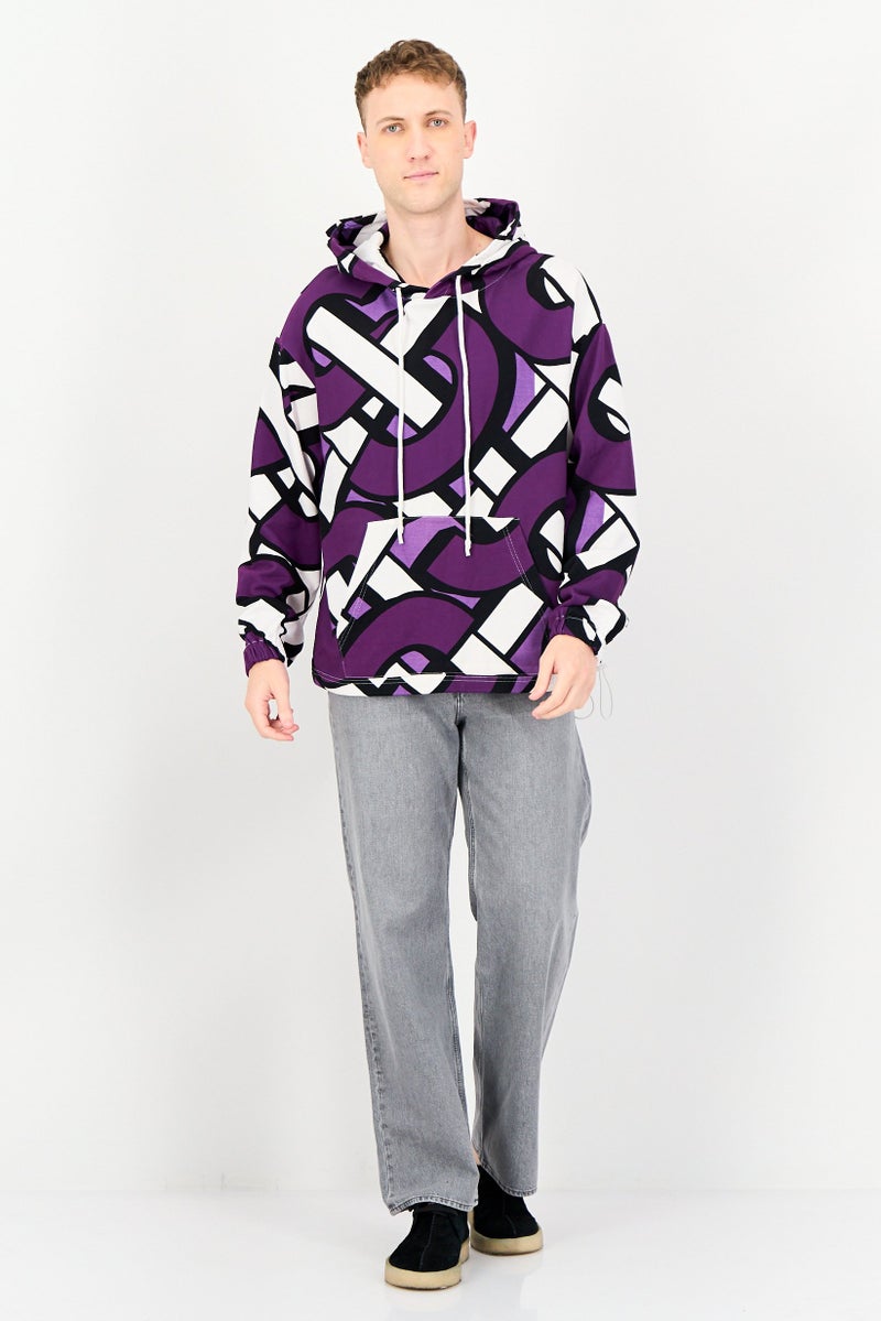 Selected Homme Men Hooded Allover Print Long Sleeve Hoodie, Multicolor - Image 4