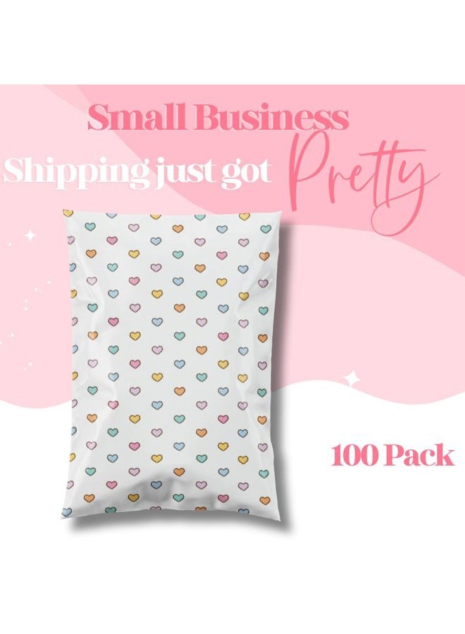 Pretty Package Store 10x13 Designer Poly Mailer 100 Pack Heavy Duty Waterproof Self Seal Shipping Bags for Small Business Large Mailing Envelopes Bulk Tear Resistant Packaging Preppy Hearts - Image 4
