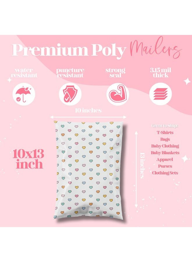 Pretty Package Store 10x13 Designer Poly Mailer 100 Pack Heavy Duty Waterproof Self Seal Shipping Bags for Small Business Large Mailing Envelopes Bulk Tear Resistant Packaging Preppy Hearts - Image 3