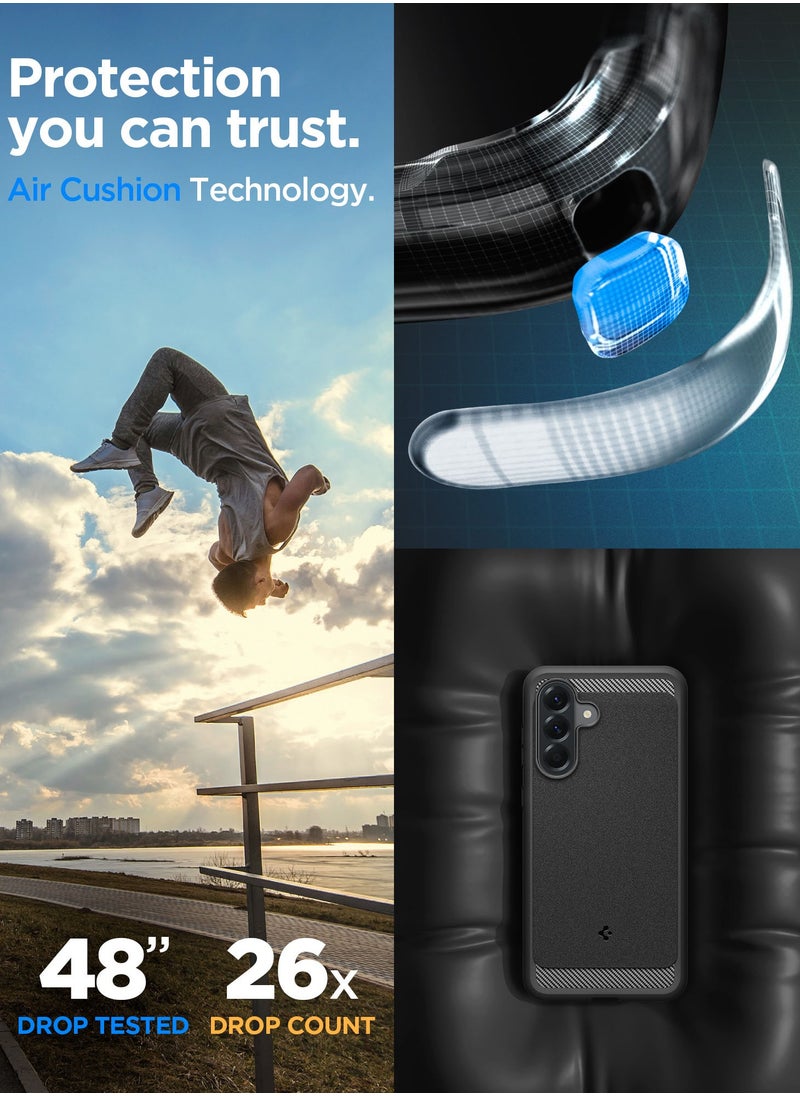 Spigen Rugged Armor for Samsung Galaxy A56 5G Case Cover with Carbon Fiber Textures (2025) - Matte Black  - Image 3