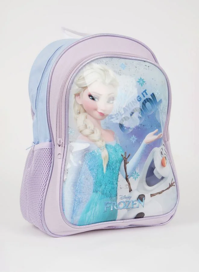 DeFacto Frozen Elsa Print Mesh Pocket Backpack by Styli
