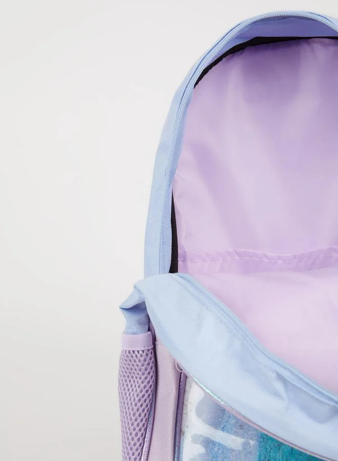 DeFacto Frozen Elsa Print Mesh Pocket Backpack by Styli