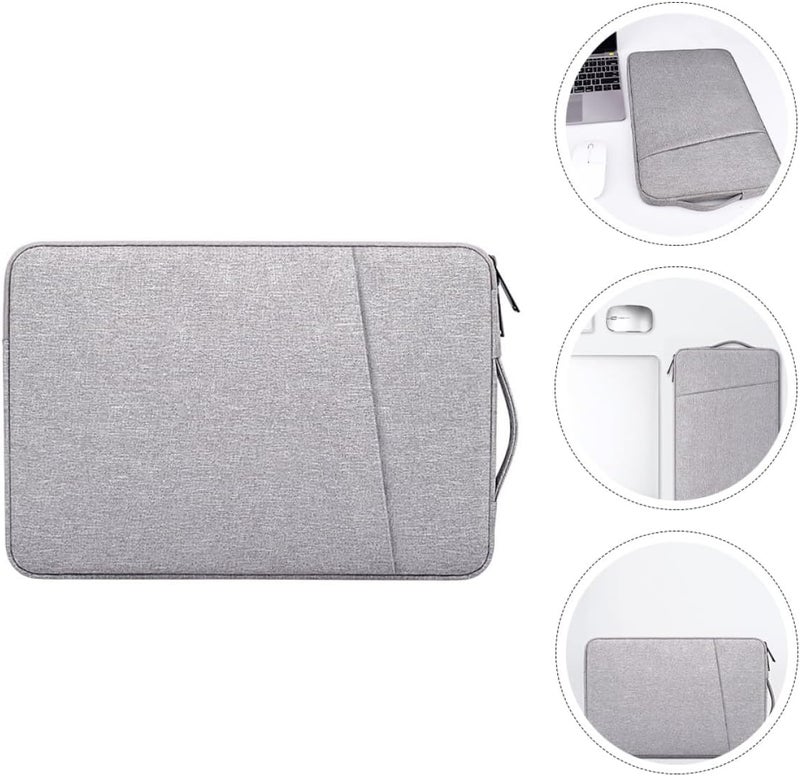 Laptop Protective Sleeve 13.3 Inch Felt Bag Multifunctional Computer Pouch Tablet Storage Cover Gray for Travel and Office Use - Image 4