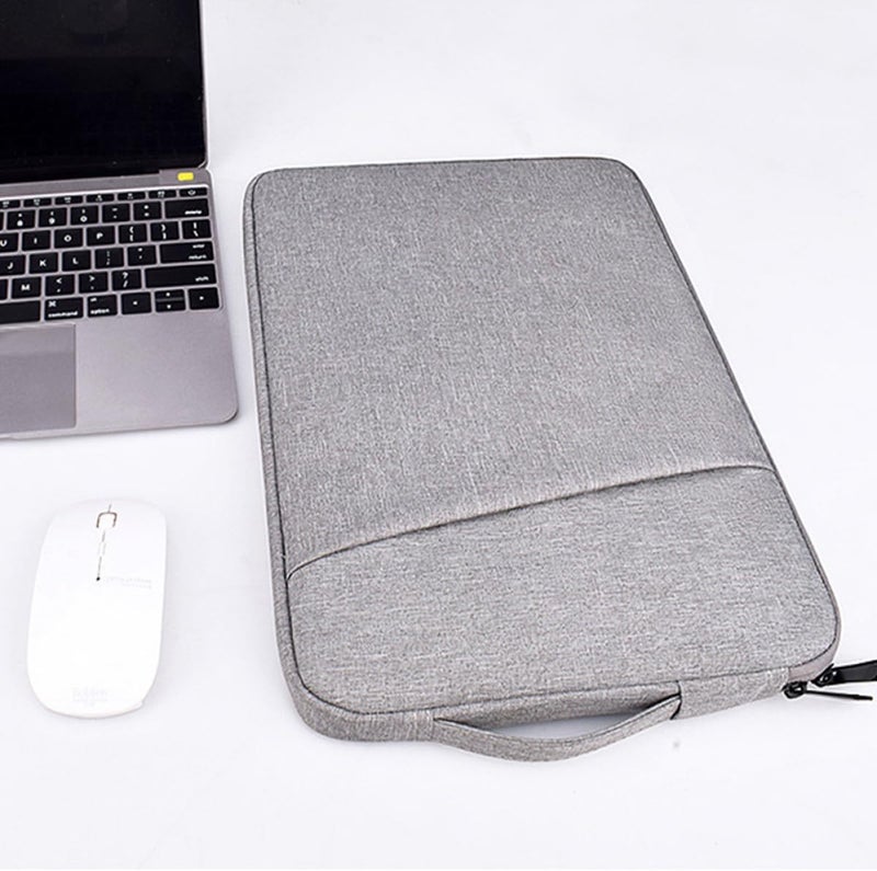 Laptop Protective Sleeve 13.3 Inch Felt Bag Multifunctional Computer Pouch Tablet Storage Cover Gray for Travel and Office Use - Image 5