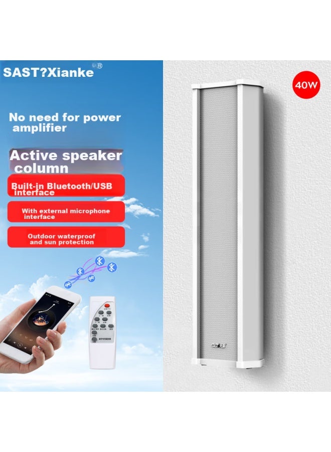 SAST Sast 40w Main Unit, Outdoor Bluetooth Waterproof Speaker Column, Wall-mounted Outdoor Speaker Amplifier Set, Sound System For Schools, Stadiums, Conferences, Broadcasting, Shops, And Music - Image 1