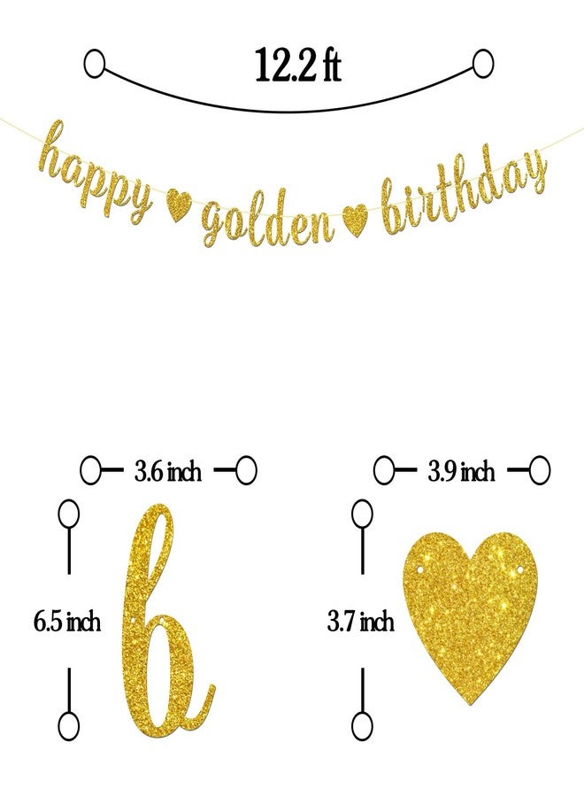 Maicaiffe Happy Golden Birthday Banner - Golden Birthday Party Decor - Happy Bday Party Decorations, Gold Glitter - Image 2