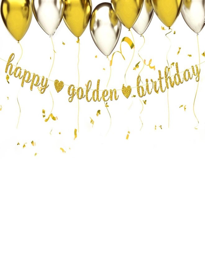 Maicaiffe Happy Golden Birthday Banner - Golden Birthday Party Decor - Happy Bday Party Decorations, Gold Glitter - Image 4