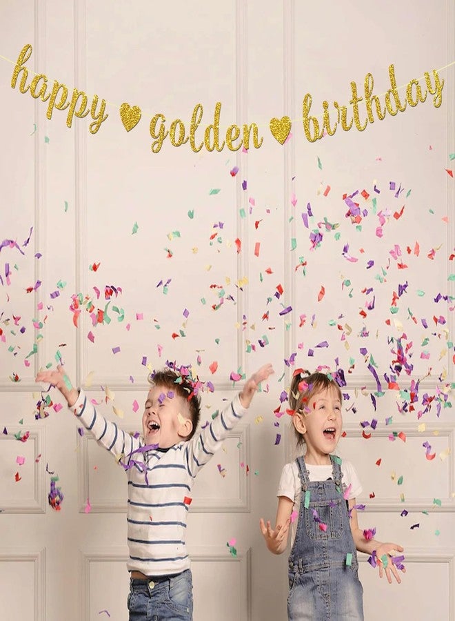 Maicaiffe Happy Golden Birthday Banner - Golden Birthday Party Decor - Happy Bday Party Decorations, Gold Glitter - Image 5