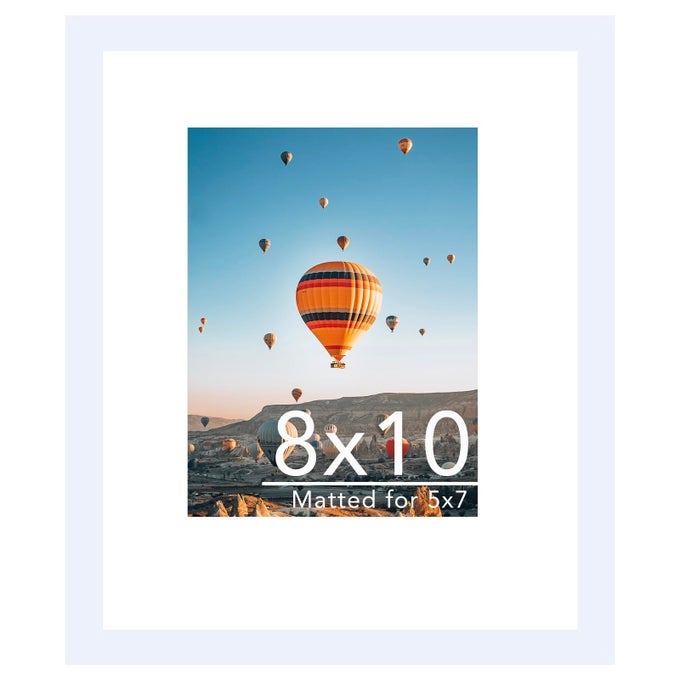 8X10 PICTURE FRAME WHITE WITH 5X7 MAT FOR WALL HANGING OR TABLETOP DISPLAY PHOTO 5X7 WITH MAT OR 8X10 WITHOUT MAT 8 BY 10 GALLERY POSTER PHOTO FRAME WITH SHATTER RESISTANT PLEXIGLASS WHITE