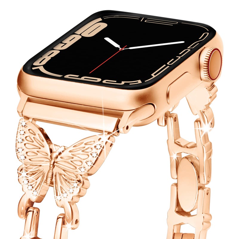 Mazuboho Fashion Bling Diamond Strap Compatible with Apple Watch 38–45mm, Luxury Jewelry Band - Image 2