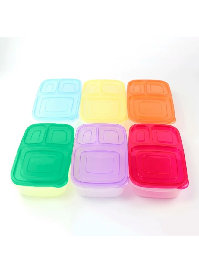 High-quality plastic rectangular lunch box - 2.2 liters - Code 1385 - Transparent with different color lid - Multi-color