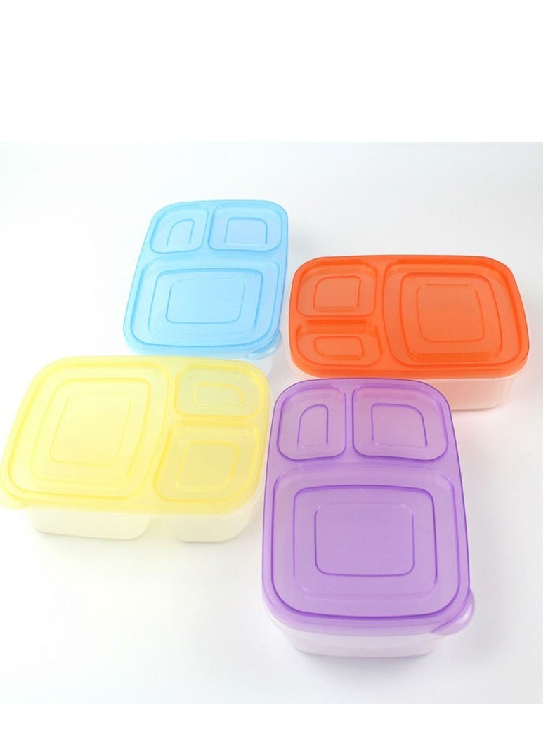 High-quality plastic rectangular lunch box - 2.2 liters - Code 1385 - Transparent with different color lid - Multi-color