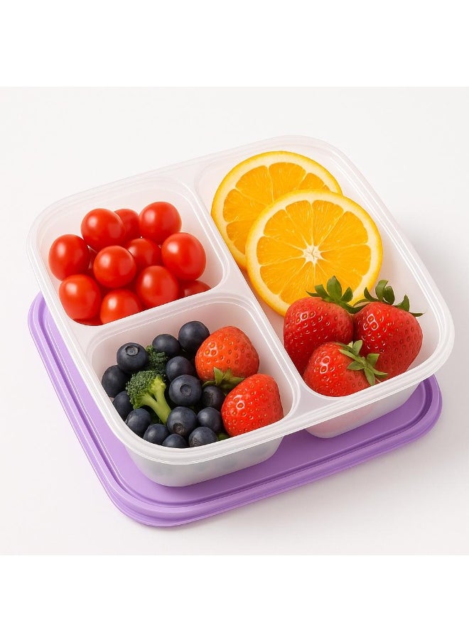 High-quality plastic rectangular lunch box - 2.2 liters - Code 1385 - Transparent with different color lid - Multi-color