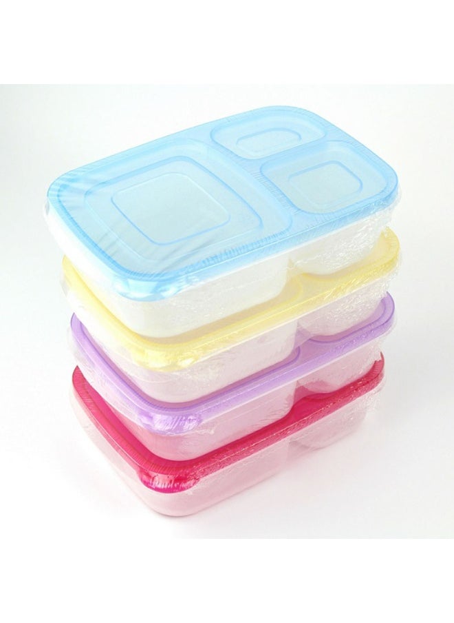 High-quality plastic rectangular lunch box - 2.2 liters - Code 1385 - Transparent with different color lid - Multi-color