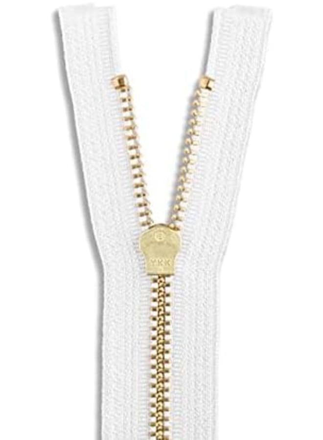 26 inch Metal Zipper White 26” Gold Brass Metal Zippers Heavy Duty Zippers Separating Sewing Zipper Craft Zippers - Image 5