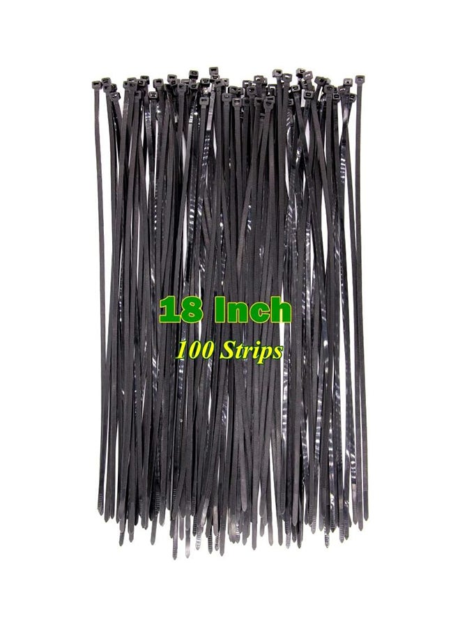 Premium Heavy Duty 18 Inch Black Cable Ties 100 Pack  Industrial Durable Strong Plastic Ties