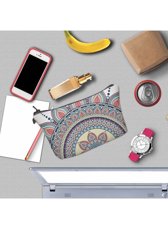 deanfun Small Makeup Bag, Cosmetic Bag for Women, Mandala Flowers Waterproof Makeup Bags Roomy Toiletry Pouch Travel Accessories Gifts, DD-55884 - Image 4