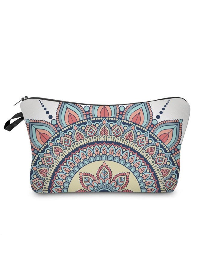 deanfun Small Makeup Bag, Cosmetic Bag for Women, Mandala Flowers Waterproof Makeup Bags Roomy Toiletry Pouch Travel Accessories Gifts, DD-55884 - Image 1