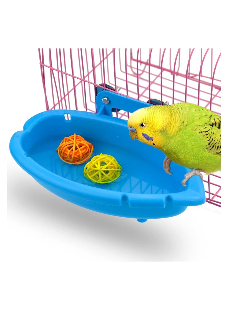 SYOSI Bird Bath for Cage Small Tub Bowl Bowl Basin Hanging Birdbath Toy Water Shower Food Feeder for Hang Inside Cage Birdbath Shower for Parrot Parakeets Cockatiels Canary Budgerigar - Image 3