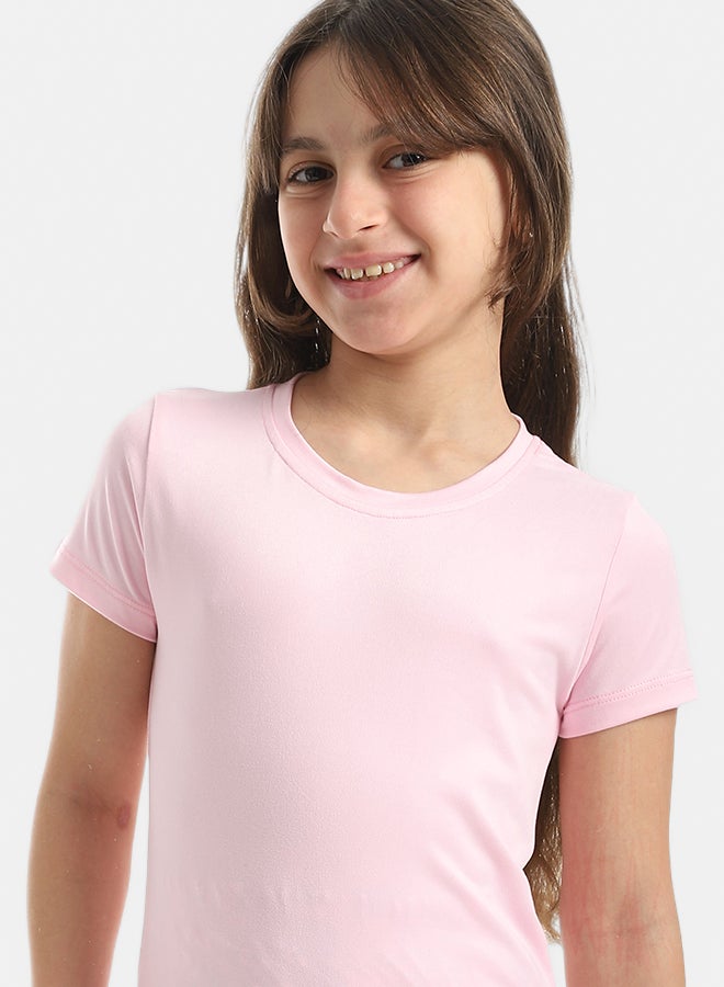 Andora Half Sleeves Plain T-Shirt And Teddy Bears Pants Pijama Set_Rose - Image 4