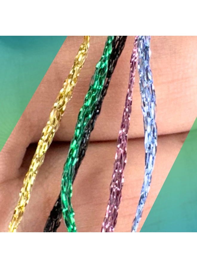 Yarn art بريق - جليتر معدني، خفيف الوزن للتريكو والكروشيه، أميغورومي، كارديجان، شالات، صناعة الحقائب، حرف ناعمة (1318) - Image 4