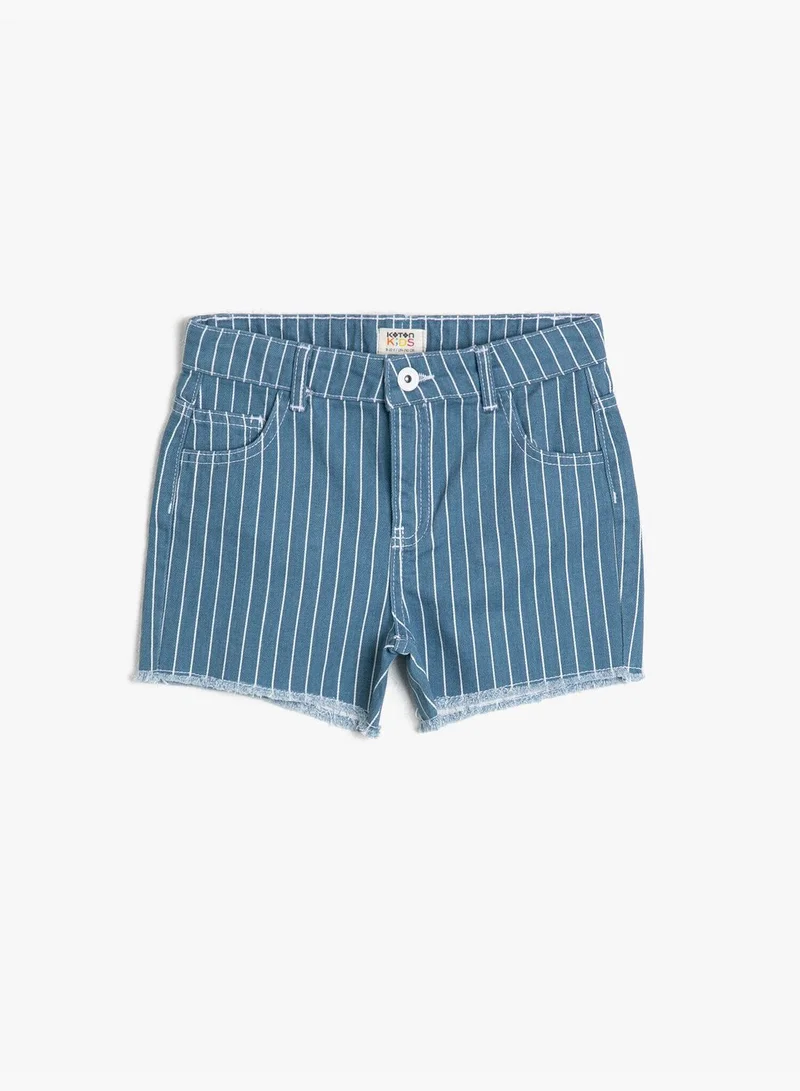 كوتون Striped Jean Short