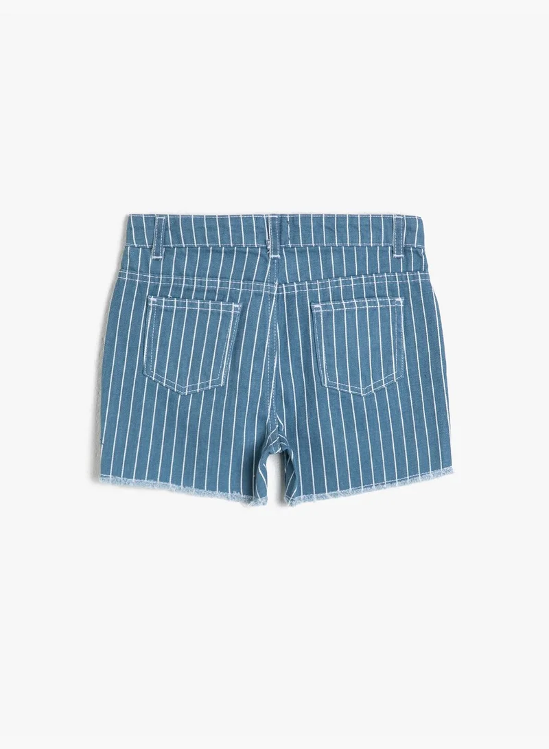 كوتون Striped Jean Short