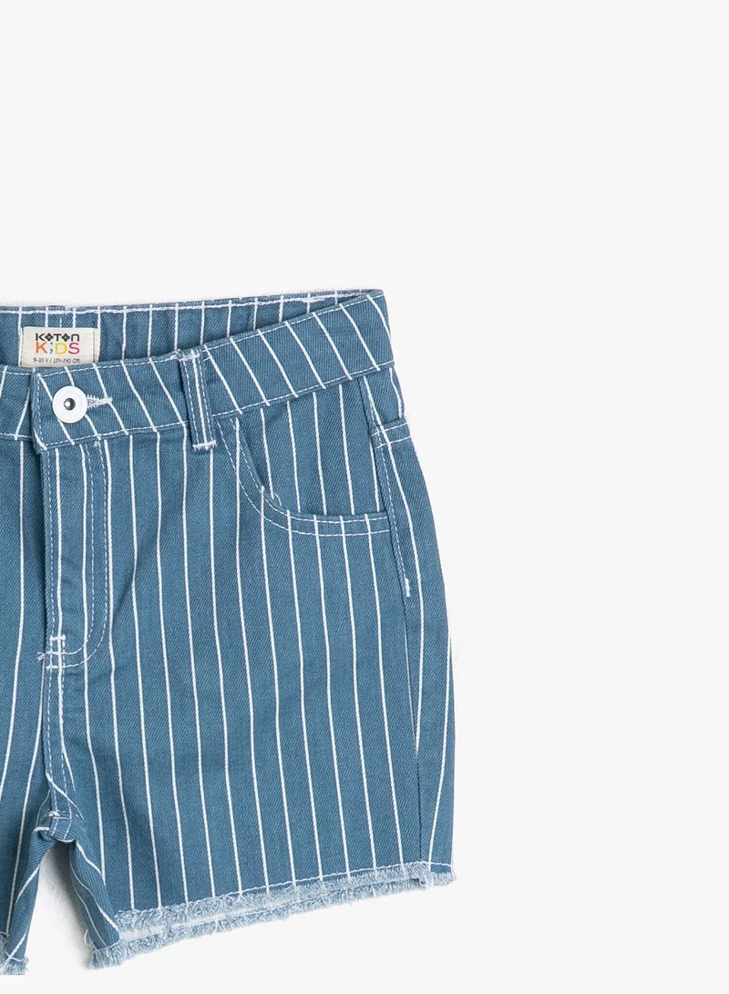 كوتون Striped Jean Short