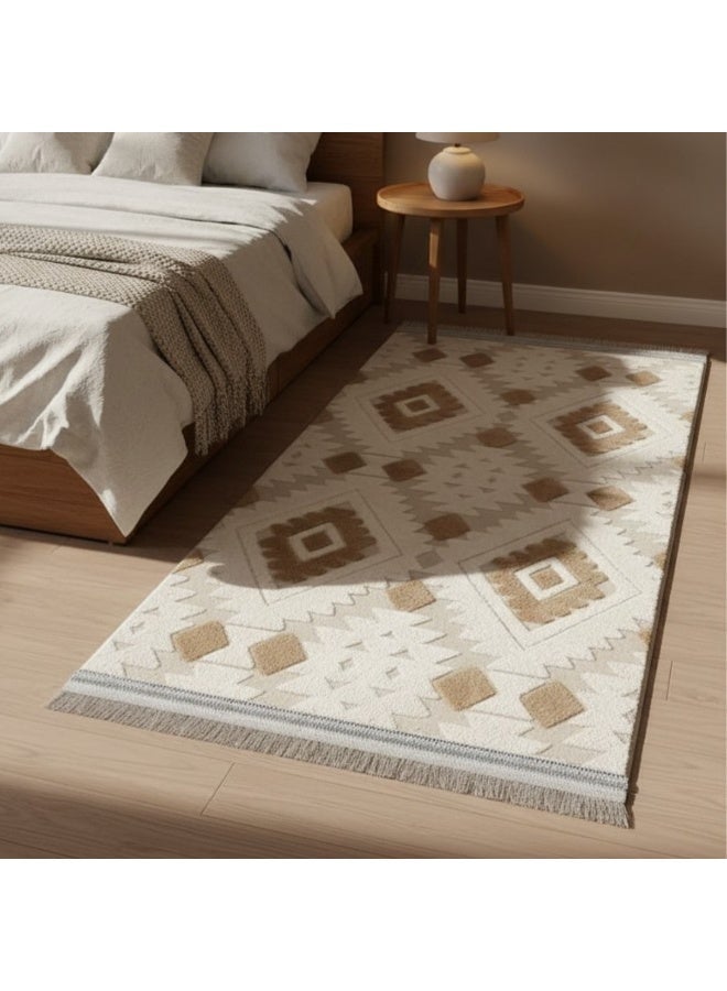 SMART HOME Long, padded, and soft hallway rug 200x100 cm – Bedroom and hallway rug – Modern geometric pattern floor rug – Luxurious entryway and corridor rug – Comfortable everyday home rug - Image 5