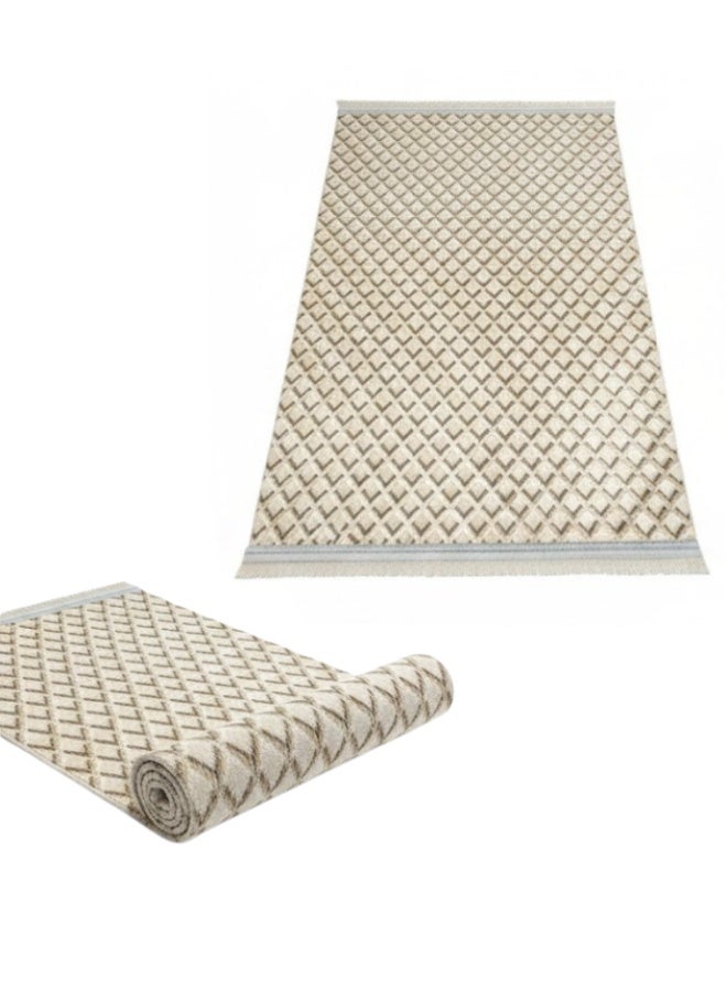 SMART HOME Long, padded, and soft hallway rug 200x100 cm – Bedroom and hallway rug – Modern geometric pattern floor rug – Luxurious entryway and corridor rug – Comfortable everyday home rug - Image 5
