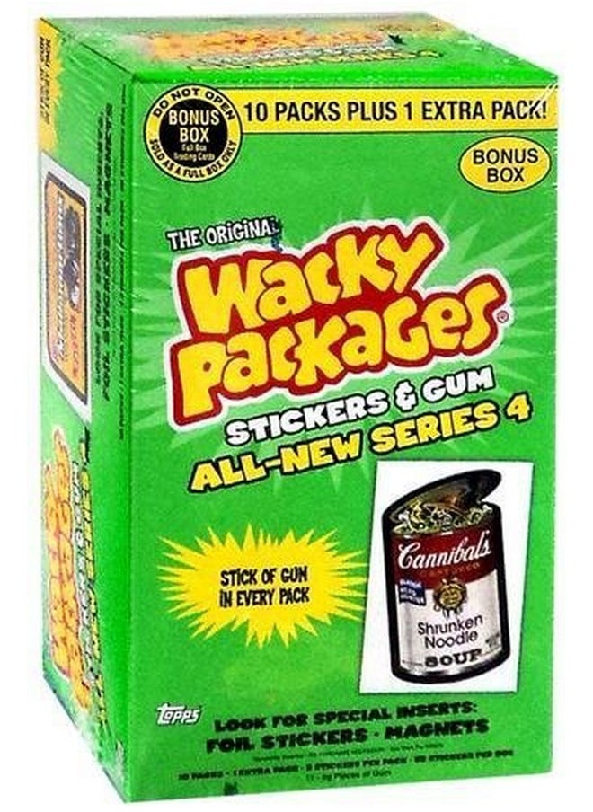 Topps - Wacky Packages Stickers And Gum Series 4 Pack Of 10 +1 - Image 1
