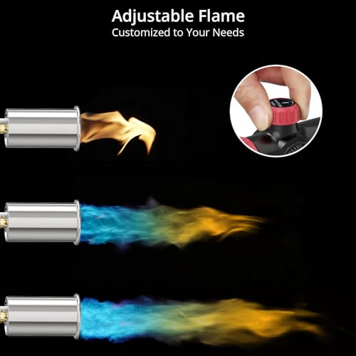 Sondiko Powerful Grill & Cooking Propane Torch L8010, Sous Vide, Campfire Starter, Adjustable Wood Torch Burner for Searing Steak, BBQ, Welding(Red & Black) Propane Tank Not Included - Image 2