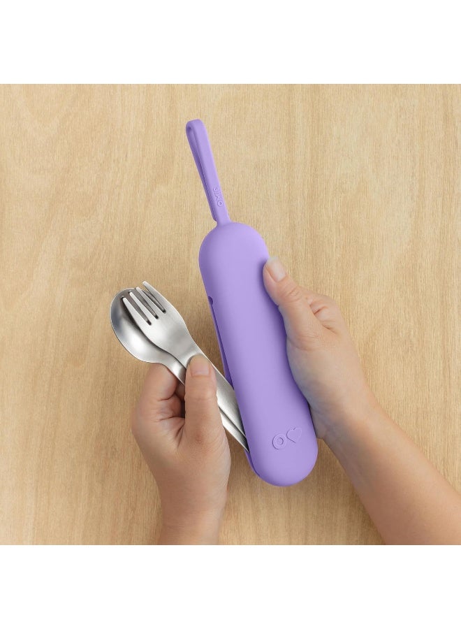 OMIE مجموعة أدوات السفر من أومي أومي بوكس | شوكة وملعقة مع حقيبة للسفر السهل | شوكة وملعقة من الفولاذ المقاوم للصدأ - Image 3