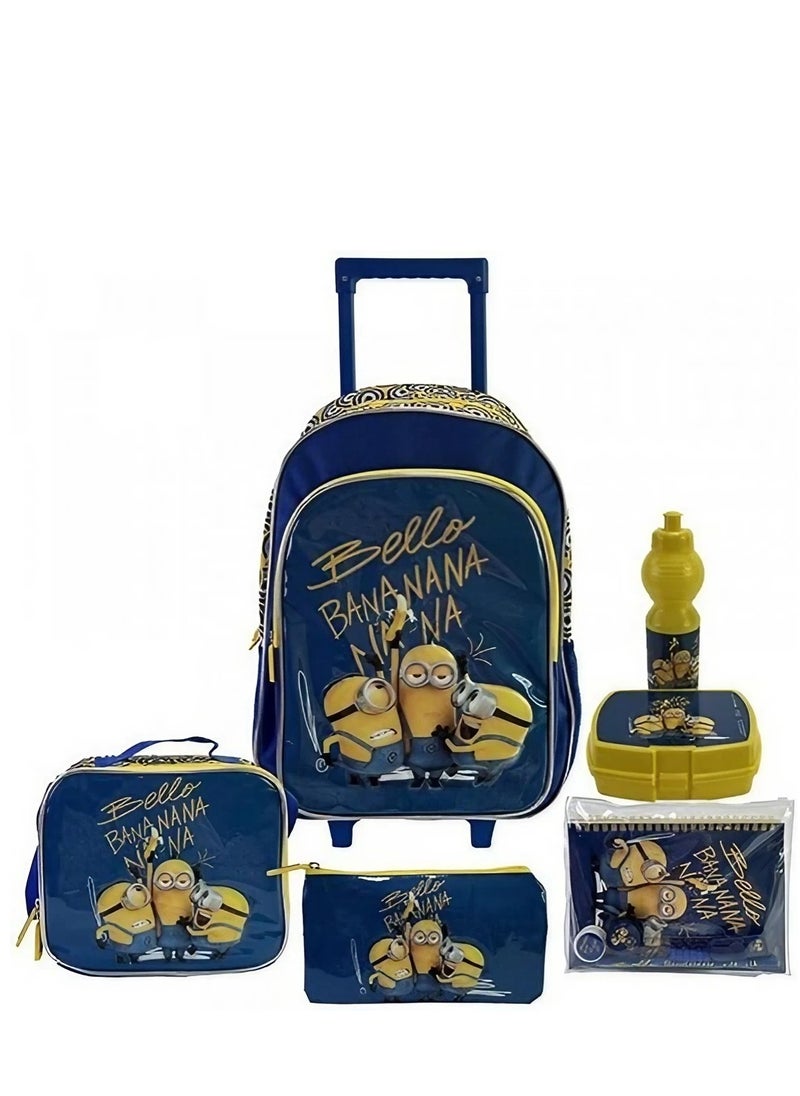 UNIVERSAL - Minions Banana Trolley Backpack Set - 6-in-1, Premium,Character, Back-to-School - Image 1