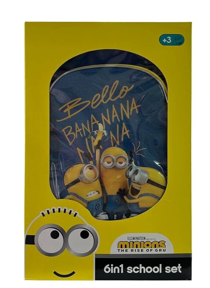 UNIVERSAL - Minions Banana Trolley Backpack Set - 6-in-1, Premium,Character, Back-to-School - Image 1