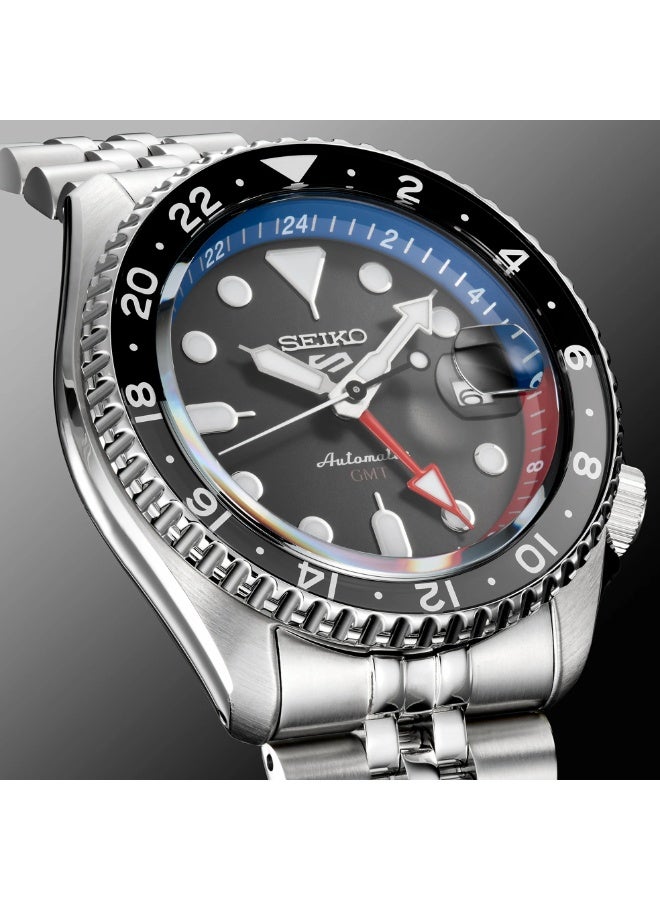 Seiko 5 Sports SSK019 GMT Automatic Men's Watch | SKX Heritage Charcoal Gray Dial Stainless Steel - Image 5