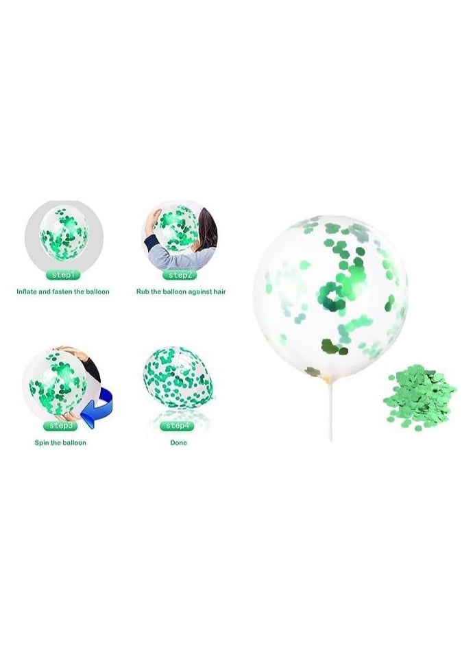 Boxwoods 60 PCS Of Red Green Golden Latex And Confetti Balloons Set  - Image 3