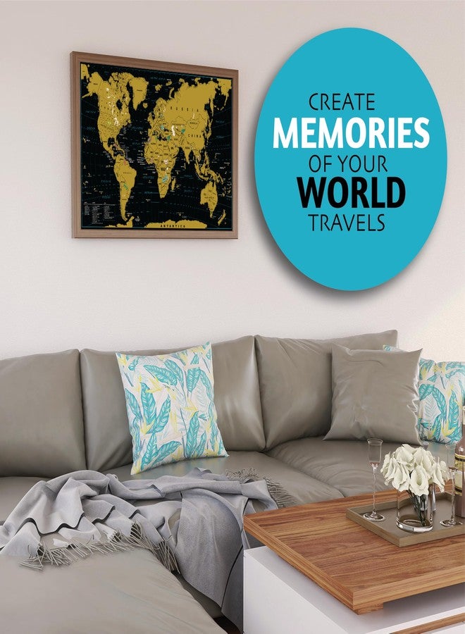 Gunjovi Scratch Off World Travel Map Poster 27 x 16 inch - Large Frame Ready Travel Tracker Gift Idea - Maps Of The World Art For Travelers (World Map) - Image 5