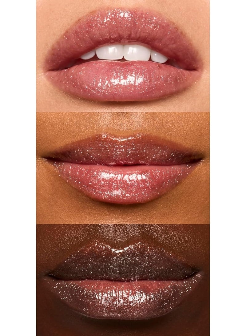 elf Glow Reviver Lip Oil, Nourishing and Hydrating with High-Shine Glimmer Finish & Sheer Wash Of Color, Non-Sticky, (Crystal Baller) - Image 3